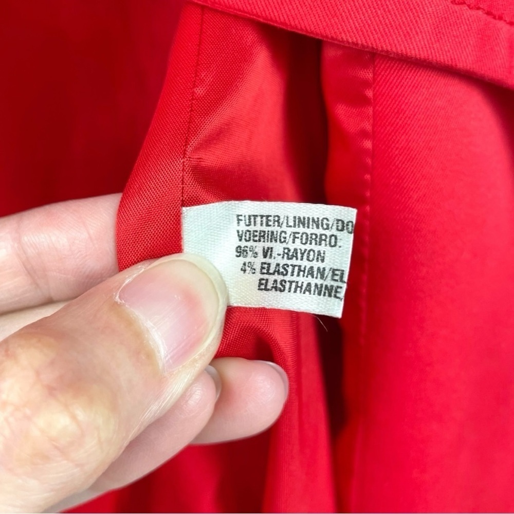 Escada Red Trench Double Breasted Peacoat Size 36 - Picture 10 of 10